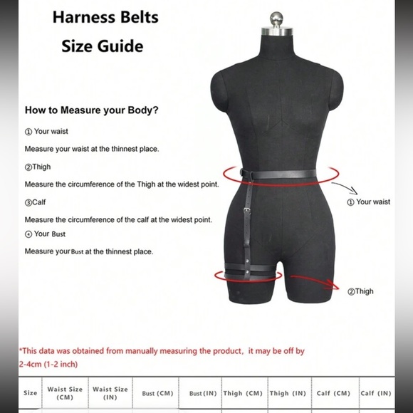 Black Vegan PU Leather Single Leg Bottom Harness Belt - Picture 5 of 5